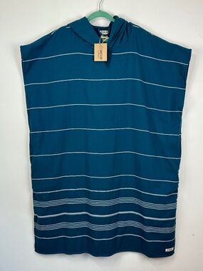 NWT Sandcloud 100% Organic Cotton Hooded Teal Beach Poncho OS Beach Resortwear